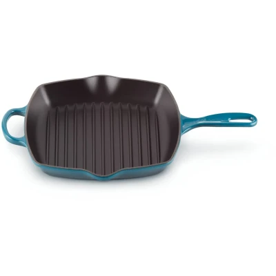 Imagen de Le Creuset Griddle Pan Signature Deep Teal 26 x cm enamelled non stick coating