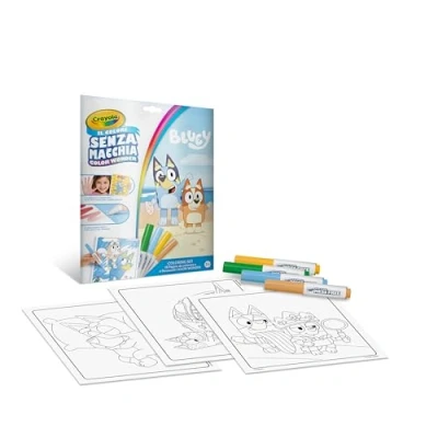 Imagen de CRAYOLA Color Wonder, Coloring Set con 18 páginas para colorear y 4 rotuladores sin manchas, diseño Bluey, actividad creativa niños, edad 3,4,5 años, cód. 25 2903