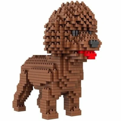 Imagen de Atomic Building Perro Caniche o Poodle. Figura para ensamblar con nanoblocs. 950 Piezas.