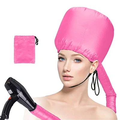 Imagen de EULAPGOE Casco para Secar de Pelo, Ajustable con Capucha, Secador Pelo Mano Universal, Mujeres y Niñas, Peinado, Rizado, Secado Cabello (Rojo Claro)