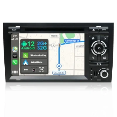 Imagen de JOYX Android 10 Autoradio Estéreo Compatible para Audi A4 2003 2011 Navegación GPS 2 DIN Gratis Cámara &amp; Canbus 2G/32G 7 Pulgada Soporte Dab+ 4G WLAN Bluetooth MirrorLink Volante Carplay