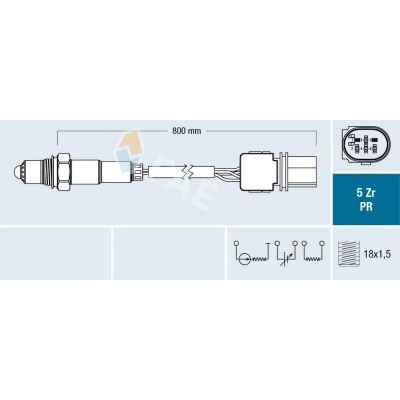 Imagen de FAE 75051 Sonda lambda negro VOLKSWAGEN: GOLF 5, Polo IV Hatchback, 6, AUDI: A3 A6 C6 Berlina, Sportback, SEAT: Ibiza 3