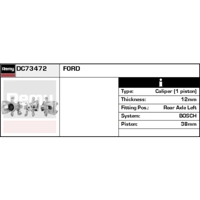 Imagen de DELCO Remy DC73472 Pinza de freno Fundición acero Remanufactured FORD: MONDEO 3 Kombi