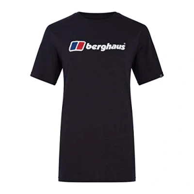 Imagen de Berghaus Camiseta de manga corta Boyfriend con logo clásico grande para Mujer, Negroazabache, 36