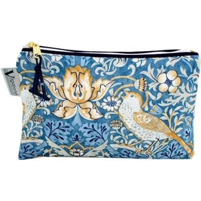 Imagen de William Morris Strawberry Theif Neceser para cosméticos, Blue, 18cm x 12.5cm 1.5cm, Bolsa Suave con Cierre de Cremallera