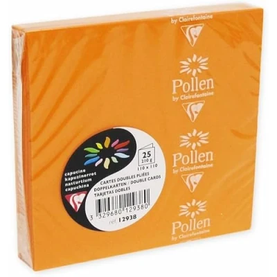 Imagen de Clairefontaine 12911 C Pollen Pack de 25 Sobres dípticas 11 x cm, color Capucine 0.10