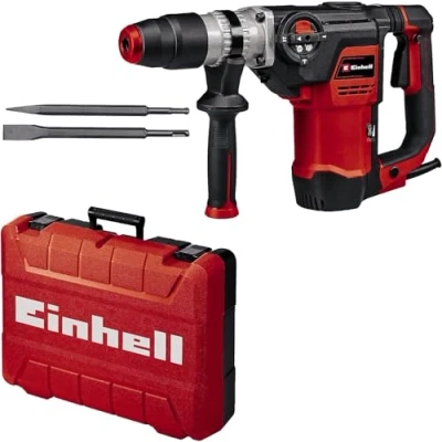 Imagen de Einhell Martillo perforador con cable TE RH 40 3F. 1050 W, 10 J, taladrado de impacto cincelado, mecanismo neumático, bloqueo funcionamiento continuo, incl. Cinceles, E Box M55