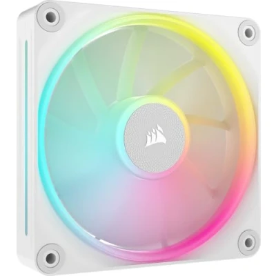 Imagen de CORSAIR iCUE Link LX120 RGB 120 mm PWM Ventilador Paquete Sencillo Lazos de Luz Duales Requiere Hub Sistema (Se Vende por Separado) Tecnología AirGuide Blanco