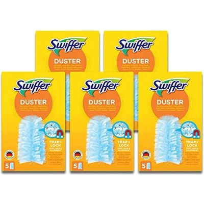 Imagen de Swiffer Plumas de Polvo para atraer y Contener el Polvo, recambios 25 Piezas (5 x 5)