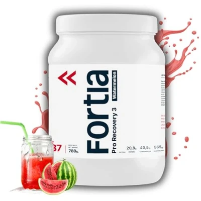 Imagen de FORTIA Recuperador Muscular Post Entreno para Deportistas Total Recovery Drink Recuperación Rápida Suplemento con Sales Minerales y Aminoácidos Esenciales Pro 3 Sabor Sandía 780g