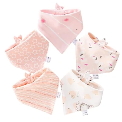 Imagen de FZSECRIU 5 baberos para bebé, pañuelo triangular regalos personalizados, el cuello babero multicolor, Talla única