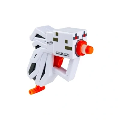Imagen de Nerf MicroShots Minecraft Ghast Mini Blaster, diseño Mob, Incluye 2 Dardos Oficiales Elite, Mango de cebado extraíble, Multicolor