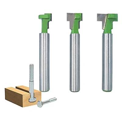 Imagen de T Ranura Cortador, 3 Piezas Crocas De Canurado en T, Fresa Router Cutter, Slot Carburo Cementado Carpintería para Cortar