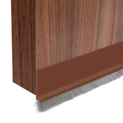 Imagen de GGTTNRT burlete de cepillo autoadhesivo, para puerta inferior, puerta, recortable, puertas (marrón 50 mm)