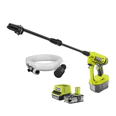Imagen de Ryobi Pistola Alta Presión Inalámbrica 18V ONE+, 22bar, 182L, Boquilla 3en1, Limpiador Toda Superficie, Manguera 6m con Colador y Filtro, 1 Batería 2,5Ah Cargador 1,5A, RY18PW22A 125