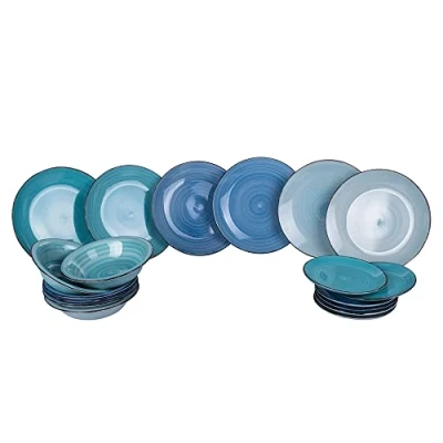 Imagen de Christmas: Villa d&#039;Este Dinnerware Set Baita Acqua Ocean 18 Piece