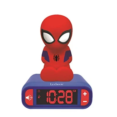 Imagen de Lexibook Marvel, Spiderman Reloj Despertador con Pantalla LCD Digital y luz de Noche integrada, quitamiedos Niño RL80 Rl800, Color azul/rojo, Talla Única , color/modelo surtido