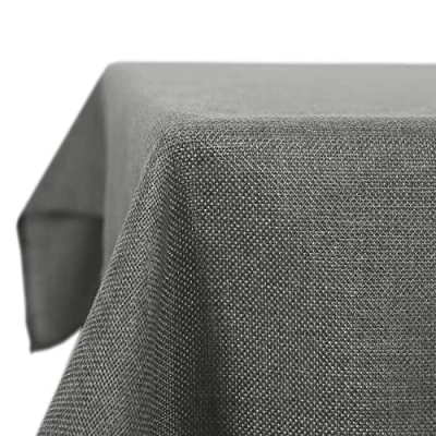 Imagen de Deconovo Mantel de Mesa Rectangular Efecto Lino 130 x 220 cm Gris