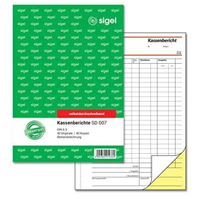 Imagen de sigel Formularbuch &quot;Kassenbericht/Bestandsrechnung&quot;, A5