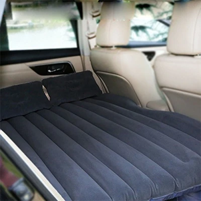 Imagen de Sinbide Colchón Inflable Coche SUV Multifuncional Plegable Cama para Asiento Trasero de con Bomba Aire Eléctrica + 2 Almohadas Sofá Hinchable Inflador Auto Negro (A, Negro)