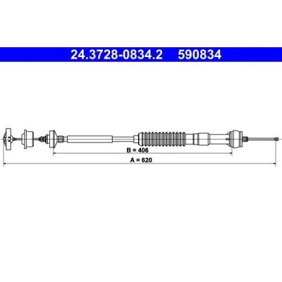 Imagen de ATE 24.3728 0834.2 Cable de Embrague con reajuste automático PEUGEOT: 306 Hatchback, Familiar, Berlina