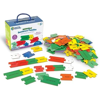 Imagen de Learning Resources Puzles Skill Builders, 112 Piezas, 5+ años, Palabras, Letras, lingüísticas, Habilidades para Formar Frases, Juguetes didácticos Preescolar, Multicolor (LER6083)