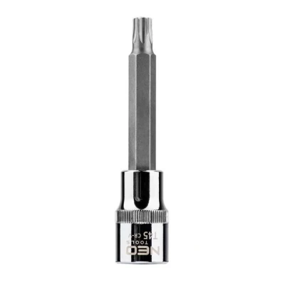 Imagen de NEO TOOLS 08 765 Piezas insertables de llave cubo 1/2 T45 Acero cromo vanadio, para herramientas Torx interior