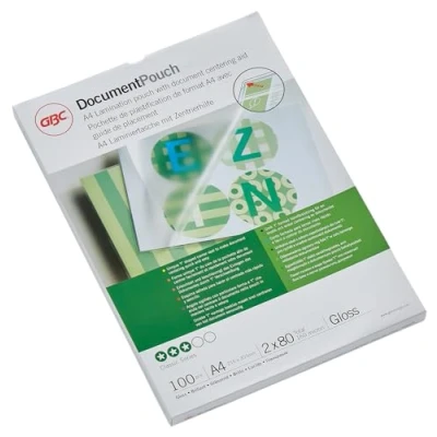Imagen de GBC IB585036 Carteras de Plastificación con brillo, A4, 2 x 80 micras, pack 100