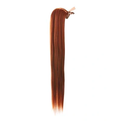 Imagen de Prettyland no electrostática 60 cm pelo largo extensión de cabello, Peluca Cola Caballo Recto con Clip in naranja cobre rojo R01