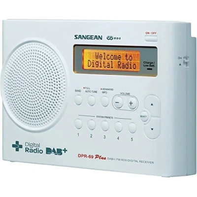 Imagen de Sangean DPR69WE Radio digital (DAB, DAB+, FM, 0.5 W, pantalla LCD, 3.5 mm), blanco