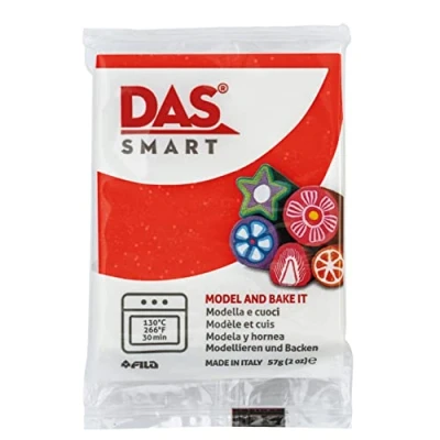 Imagen de DAS Smart, Pasta para modelar que se endurece al horno, 57g, Rojo Glitter