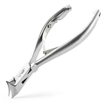 Imagen de OTTO HERDER/Alicates para uñas de los pies (14 cm, acero inoxidable, 2 cm superficie corte, incluye tapa piel)
