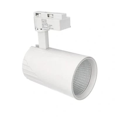 Imagen de Jandei Foco Techo Led Carril 30W, Blanco Cálido 3000K, 3000 Lúmenes, 185V 265V AC Monofásico, Aluminio Vestidor, Escaparate, Tienda, Oficina. (Blanco)