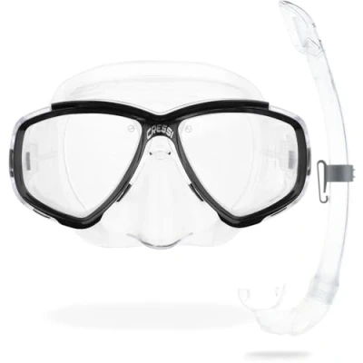 Imagen de Cressi Combo Set Estrella + Mexico Conjunto Combinado de máscara Buceo y Snorkel, Unisex Adulto, Transparente/Negro, Talla Única