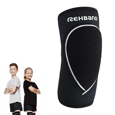 Imagen de Rehband Coderas para niños 1 Pieza o par Negro cómodas Voleibol y Balonmano Codera Deportiva Fabricada en Neopreno de 3mm, Color:Negro, Talla:M