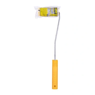 Imagen de HARDY WORKING TOOLS Kits de herramientas pintura, Rodillo antigota poliacrílico, Altura del pelo 9mm, Eslora 10cm, Diámetro 30mm, negro y amarillo, A0180 525000