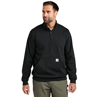 Imagen de Carhartt Sudadera Holgada con Cremallera y Cuello Redondo, Negro, XL para Hombre