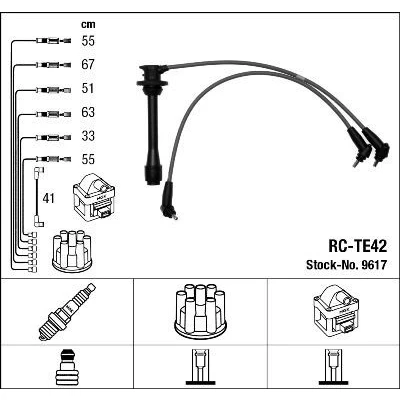 Imagen de NGK 9617 Juego de Cables Encendido 7 TOYOTA: Camry III Berlina