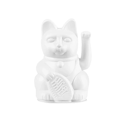 Imagen de DONKEY Lucky Cat Mini White Amuleto japonés de la Suerte Gato en Blanco, 9,8 cm Alto