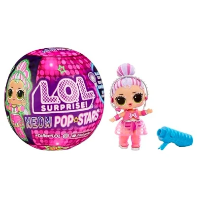 Imagen de L.O.L. Surprise! Neon Pop Stars Tots 1 Muñeca con Mágicas Sorpresas Retroiluminadas, Embalaje Ciego, 7 Muñecas para Coleccionar Pegatinas y Accesorios de Neón, Niños +4 Años