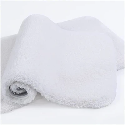 Imagen de VANZAVANZU Alfombra de Baño 2 Piezas Antideslizante Alfombrilla Espesa Absorbente Ducha Ultra Suave Alfombrillas para Mullido Microfibra 50 x 80cm (Blanco)