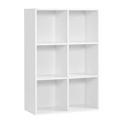 Imagen de VASAGLE Librería Estantería Biblioteca con 6 Compartimentos 65,5 x 30,5 97,5 cm blanco LBC203D,
