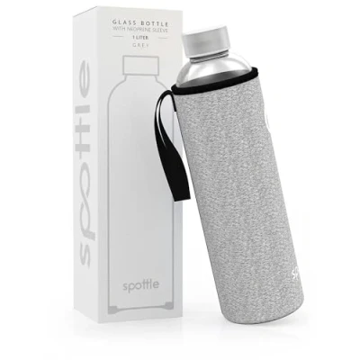Imagen de Spottle Botella de Agua Vidrio con Funda Neopreno, Borosilicato Apta para Lavavajillas, Adecuada Todas las Bebidas, Libre BPA, 1L