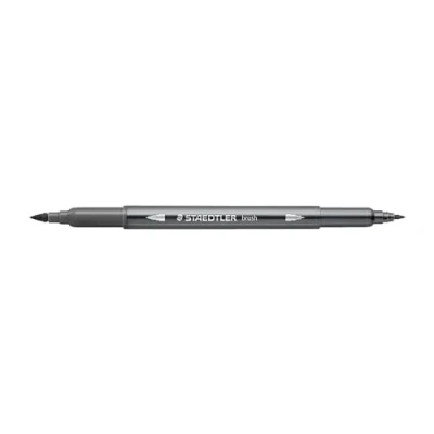 Imagen de STAEDTLER 3001 Fieltro para colorear acuarellable doble punta pincel 1 6 mm y fino 0,5 0,8 mm, gris 8