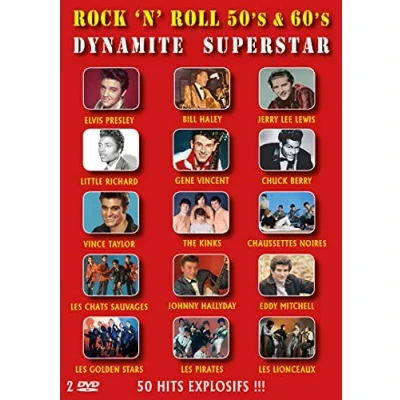 Imagen de Rock &#039;n&#039; roll 50&#039;s &amp; 60&#039;s dynamite superstar 50 hits explosifs !!! [Francia] [DVD]