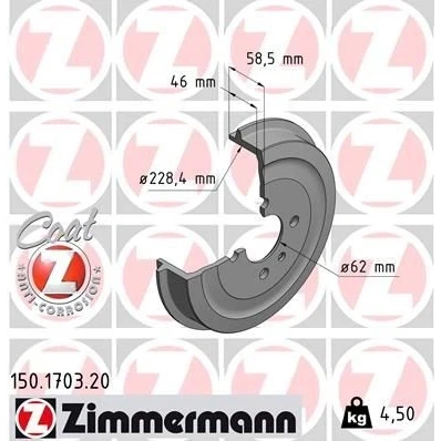 Imagen de Tambor de freno ZIMMERMANN 150.1703.20