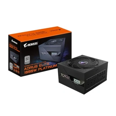 Imagen de GIGABYTE AORUS Elite P1000W Ice Fuente de Alimentación PCIe 5.0, 80 Plus Platinum, Diseño Completamente Modular, Ventilador 120 mm, Compatible con ATX 3.0, Enchufe UE