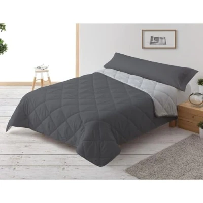 Imagen de Donegal Collections Edredón Nórdico 300 gr/m² Reversible Bicolor, Relleno Nordico 180x220 cm, Cama 105, Color Gris, Otoño Invierno Suave, 100% Fibra y Antiácaros