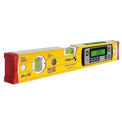 Imagen de STABILA TECH 196 DL Nivel de burbuja digital (resistente al agua y polvo, IP67, 2 pantallas digitales, sin calibración, con bolsa, 40 cm)