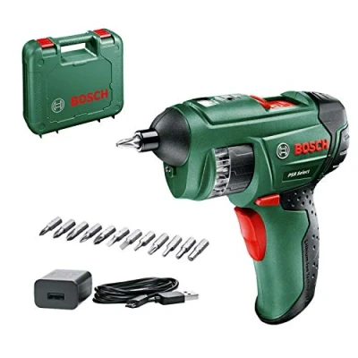 Imagen de Bosch PSR Select Destornillador inalámbrico (batería integrada de 1,5 Ah, 3,6 V, con micro USB, maletín transporte)